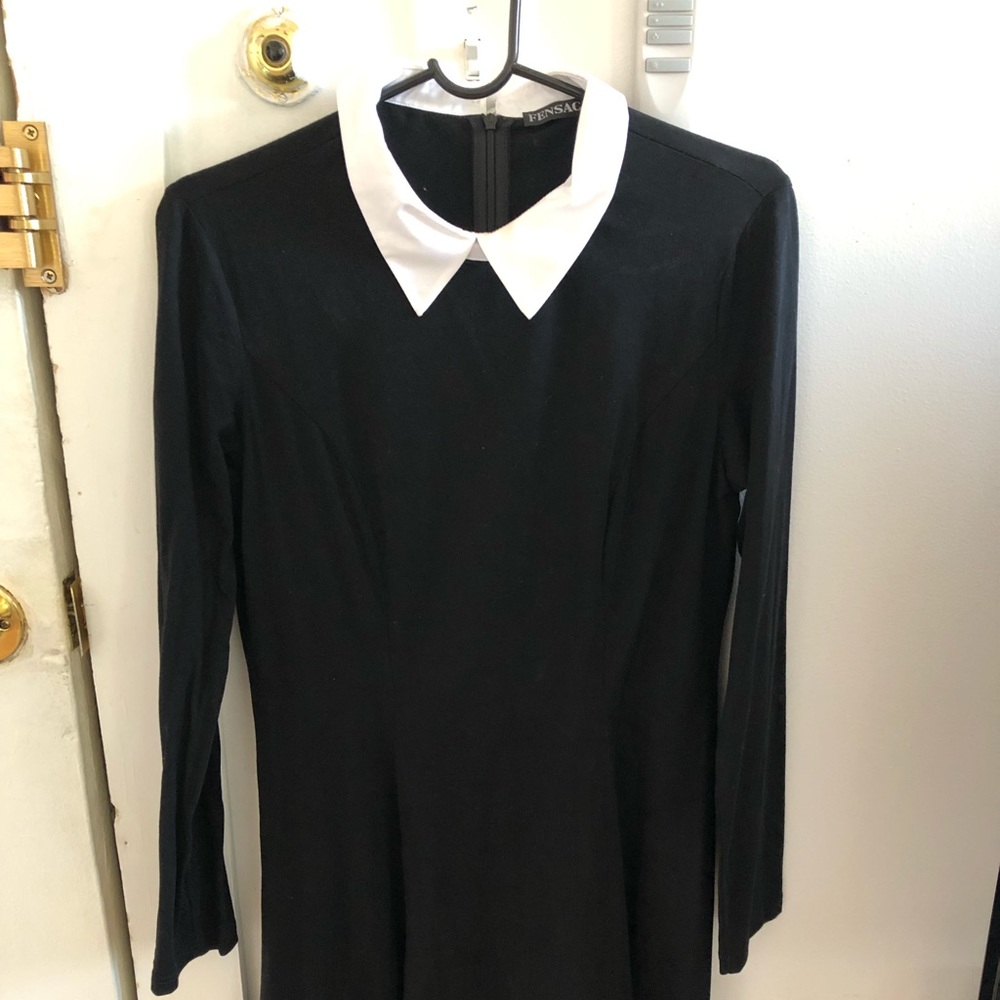 Black dress with white collar, Wednesday Adams costume